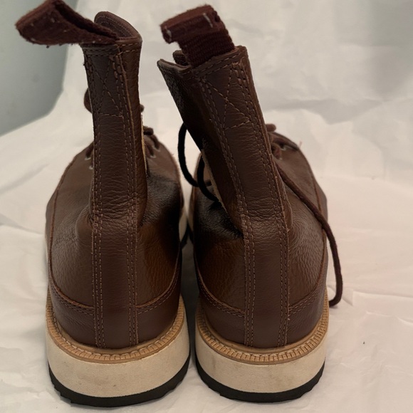 Men's Brown Leather High-Top Lace Boots - Picture 3 of 8
